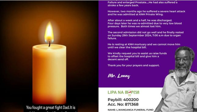 Mr Lenny appeals for financial help after losing his dad